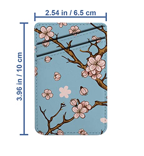Diascia Pack of 2 - Cellphone Stick on Leather Cardholder ( Cherry Blossom Sakura Pattern Pattern ) ID Credit Card Pouch Wallet Pocket Sleeve