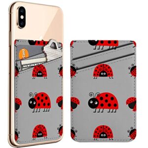 diascia pack of 2 - cellphone stick on leather cardholder ( ladybug ladybird icon set baby pattern pattern ) id credit card pouch wallet pocket sleeve