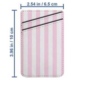 Diascia Pack of 2 - Cellphone Stick on Leather Cardholder ( Pink Baby Color Striped Fabric Pattern Pattern ) ID Credit Card Pouch Wallet Pocket Sleeve