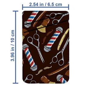 Pack of 2 - Cellphone Stick on Leather Cardholder ( Hair Dressing Tools Pattern Pattern ) ID Credit Card Pouch Wallet Pocket Sleeve