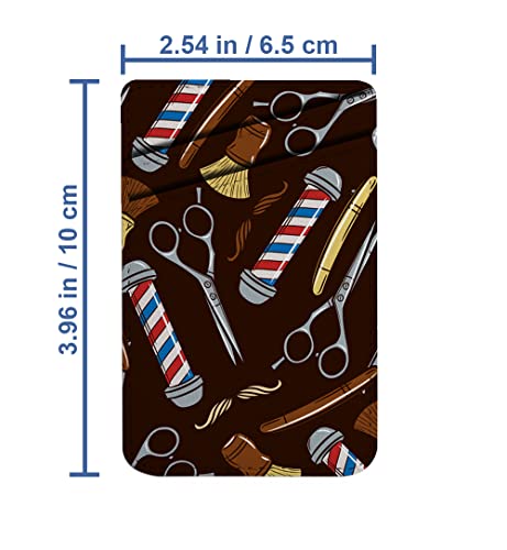 Pack of 2 - Cellphone Stick on Leather Cardholder ( Hair Dressing Tools Pattern Pattern ) ID Credit Card Pouch Wallet Pocket Sleeve