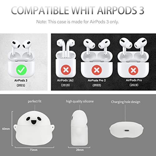 FREEOL AirPods 3 Case Cover, Luminous Ghost Anime Design Case for Airpods 3rd Generation 2021,Fashion Fun Cartoon Character Apple Airpods 3 Accessories Protective cover for Women Kids Teens Girls Boys