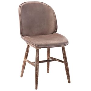 duomay velvet dining room chair, modern farmhouse side chair makeup vanity chair with back for kitchen dining room living room, wood base, grey
