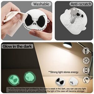 【2 PACK】FREEOL AirPods Pro Case Cover, Luminous Ghost & Skull Design Silicone Case for Airpods Pro,3D Fashion Cartoon Anime Character Apple Airpods Protective cover for Women Men Teens Kids Girls Boys