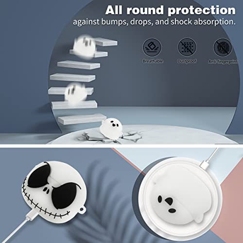 【2 PACK】FREEOL AirPods Pro Case Cover, Luminous Ghost & Skull Design Silicone Case for Airpods Pro,3D Fashion Cartoon Anime Character Apple Airpods Protective cover for Women Men Teens Kids Girls Boys