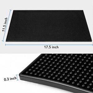 Cat Food Mat Dog Feeding Mat, Non Slip of Double Side Thick Rubber Mat with Lip 17.5x11.5x0.3 inch