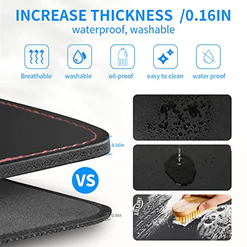 Kitchen Countertop Slide Mat, Leather Coffee Sliding Mats for Kitchen Appliance, Heat Resistant Slide Mat Kitchen Slider Tray Pads for Air Fryer, Stand Mixer,Toaster,Coffee Maker (Big black)