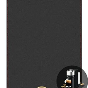 Kitchen Countertop Slide Mat, Leather Coffee Sliding Mats for Kitchen Appliance, Heat Resistant Slide Mat Kitchen Slider Tray Pads for Air Fryer, Stand Mixer,Toaster,Coffee Maker (Big black)