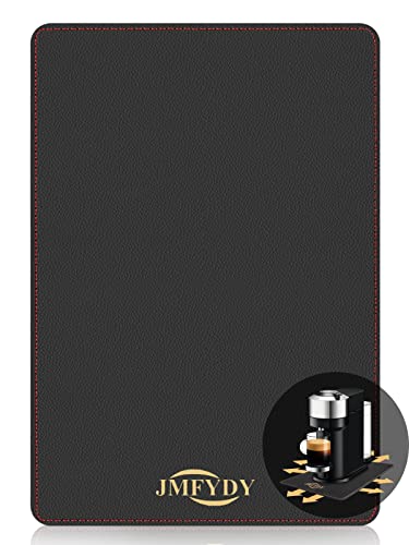 Kitchen Countertop Slide Mat, Leather Coffee Sliding Mats for Kitchen Appliance, Heat Resistant Slide Mat Kitchen Slider Tray Pads for Air Fryer, Stand Mixer,Toaster,Coffee Maker (Big black)