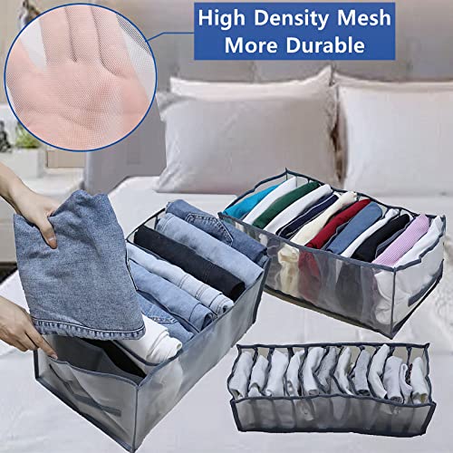 YuGtcen Drawer Organizers for Clothing, Foldable Clothes Drawer Organizer Washable Wardrobe Divider, Dresser Drawer Organizer Clothes for Underwear, Bra, Shirt, Jeans, Sweater, Sock, Tie, etc (6 Pcs)