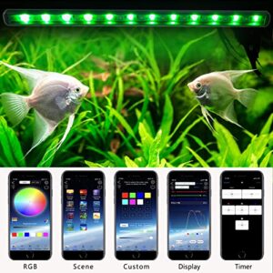 Jenklight LED Aquarium Light with Timer 7/24 Automated, Waterproof Fish Tank Light, RGBW Full Spectru Color Changing Phone APP Bluetooth Remote Aquarium Lighting