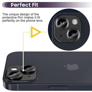 Suoman for iPhone 14/14 Plus Camera Lens Protector, Premium Tempered Glass Metal Cool Camera Lens Screen Protector for iPhone 14 6.1 inch /14 Plus 6.7 inch - Black