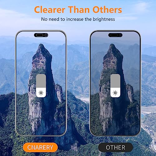 Cnarery Privacy Screen Protector for iPhone 14 Pro Max 6.7 inch, Full Coverage Anti Spy Tempered Glass with Alignment Frame Easy Installation, 2 Pack