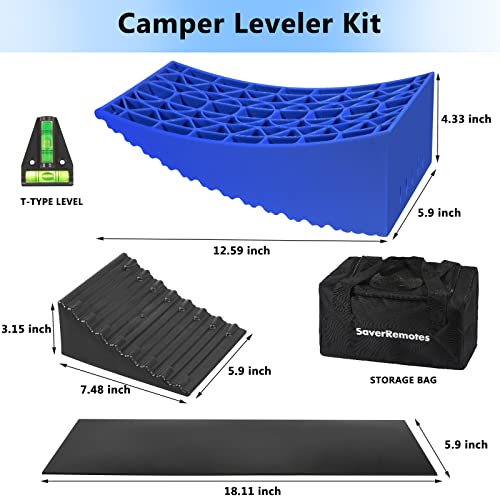 RV Leveler Blocks for Travel Trailers, Upgrade Version Camper Levelers No Trimming Required Faster and Easier Than RV Leveling Blocks, Bear Weight Up to 35,000 lbs