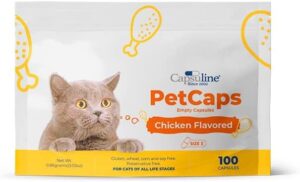 capsuline size 3 empty chicken flavored petcaps for cats of all life stages - 100 count - empty pill capsules to hide medicine taste and scent