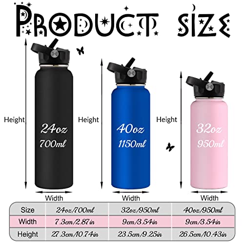 Personalized Water Bottles Custom Insulated 24oz Engraved Water Bottle Bulk Stainless Steel with Draw for Women Girls Boys Men School