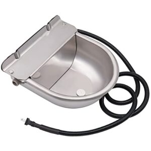 KHEARPSL Automatic Heated Water Bowl Heated Pet Dog Bowl Thermal-Bowl Livestock Water Trough Heated Waterer for Dog Cattle Horse Chicken Pig Goat (Flat Bottom)