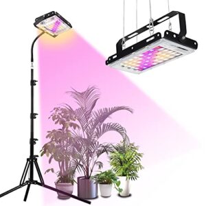 otdair grow light with stand, full spectrum plant light for indoor plants, grow lamp with 35-60 inches adjustable longer tripod feet stand, led standing floor grow lamp for tall plants