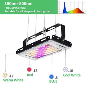 Otdair Grow Light with Stand, Full Spectrum Plant Light for Indoor Plants, Grow Lamp with 35-60 Inches Adjustable Longer Tripod Feet Stand, LED Standing Floor Grow Lamp for Tall Plants