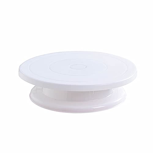 11 Inch Rotating Cake Turntable Stand, Revolving Turn Table Top for Cake Decorating, Rotary Round Cake Stand for Pastries Cookies Cupcakes Decorating Display Tool (White)