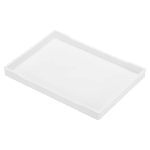 PATIKIL 13x9 Fast Food Tray, Plastic Reusable Recyclable Multi-Purpose Rectangle Serving Tray for Restaurant Home Kitchen, White