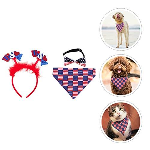 ABOOFAN 4th of July 4th of July pet Headband Holiday Dog Bandana Patriotic pet Costume Pet Costume Anmerican