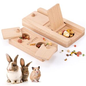 wooden pet hamster enrichment toys interactive hide treats foraging puzzle for hamster, guinea pig, pet rats, bunny rabbit and chinchilla toys