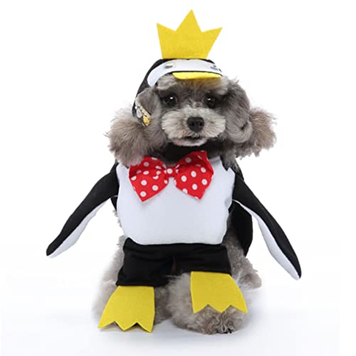 Penguin Dog Costume Halloween Dog Costume Penguin Pet Cosplay Clothes Walking Penguin Cute Cat Outfits Hat Halloween Christmas Cosplay Dress for Cat Dog Puppy Kitten