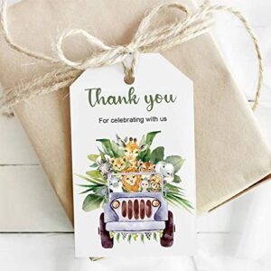 thank you gift tags, woodland baby shower gifts tags, wild one, two wild birthday party favors tags for gift bags, thank you label gift wrap tags for girls or boys