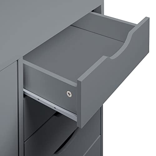 Naomi Home Drawer Storage Cabinet Gray/5 Drawer with Shelf