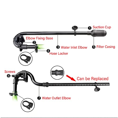 Mysanil Aquarium Canister Filter Inlet Outlet, Fish Tank Filter Tube Aquarium External Canister Filter Water Inflow Outflow Tube for HW302B/303B