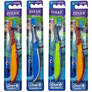 oral-b kids pixar toothbrush, children 3+, extra soft (characters vary) - pack of 4