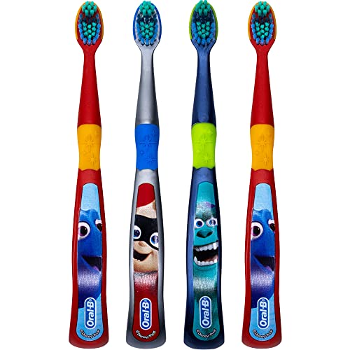 Oral-B Kids Pixar Toothbrush, Children 3+, Extra Soft (Characters Vary) - Pack of 4