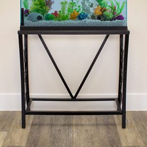 Aquatic Fundamentals 29 Gallon Metal Aquarium Stand, 30.3" L x 12.5" W, Black