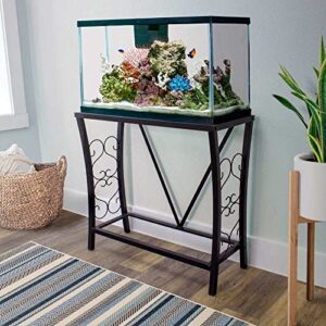 Aquatic Fundamentals 29 Gallon Metal Aquarium Stand, 30.3" L x 12.5" W, Black