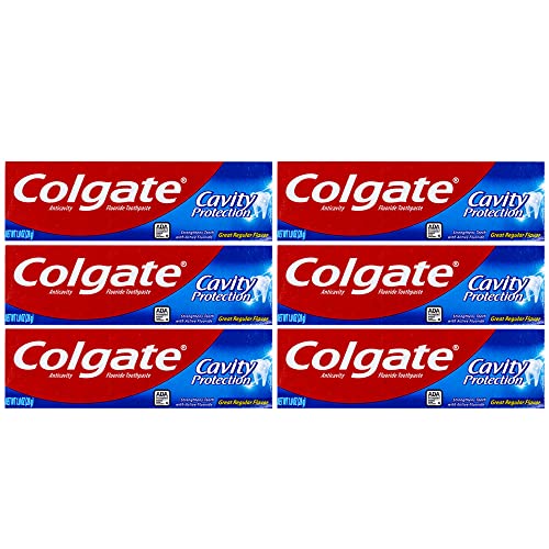 Colgate Cavity Protection Toothpaste, Creat Regular Flavor, Travel Size 1 oz (28g) - Pack of 6