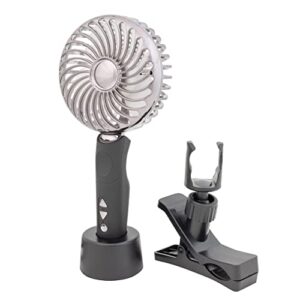 modern comfort airx portable personal fan | multi-use clip & stand for home, gym, outdoors, office, desk, peloton... | 5-speeds (vs 3)| long lasting charge |ergonomic handle |reduce ac use | 1 yr warr