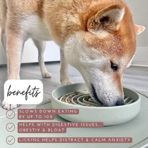 Slow Feeder Dog Bowl: The Slowdown Bowl is A Modern, Silicone Puzzle Bowl & Lick Mat. Slow Eating, Stop Gulping, Take It Easy. Dishwasher Safe. (Honey)