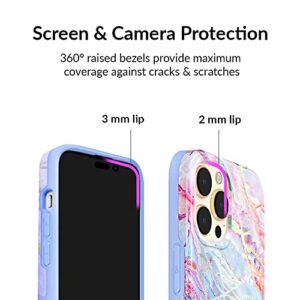 Velvet Caviar Designed for iPhone 14 PRO MAX Case for Woman Women [10ft Drop Tested] Compatible with MagSafe - Cute Magnetic Phone Cover - Protective Microfiber Lining (Holographic Blue Marble)