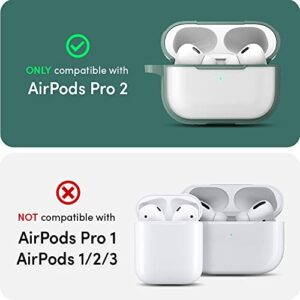 CYRILL Color Brick Compatible with AirPods Pro 2 Clear Case, Protective and Water Resistant, Silicone Feel TPU (2022/2023) [Compatible with USB-C Charger] - Kale