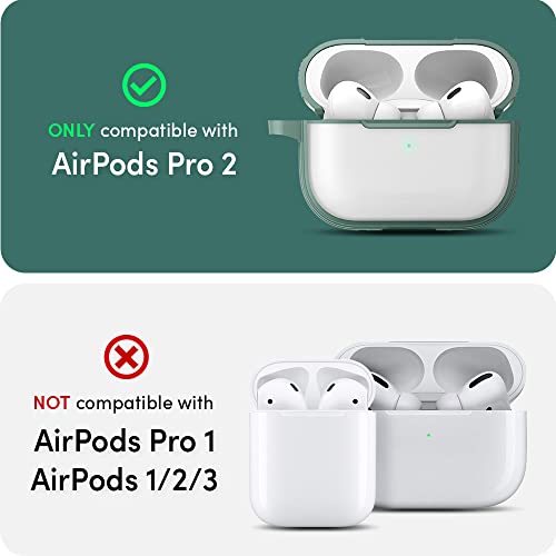 CYRILL Color Brick Compatible with AirPods Pro 2 Clear Case, Protective and Water Resistant, Silicone Feel TPU (2022/2023) [Compatible with USB-C Charger] - Kale