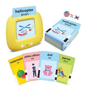 Talking Flashcards Korean Bilingual Interactive Flashcards for Learning English/Korean- Talking ABC, Numbers, Animals, Countries Educational Montessori Toy for Toddlers and Preschool Kids