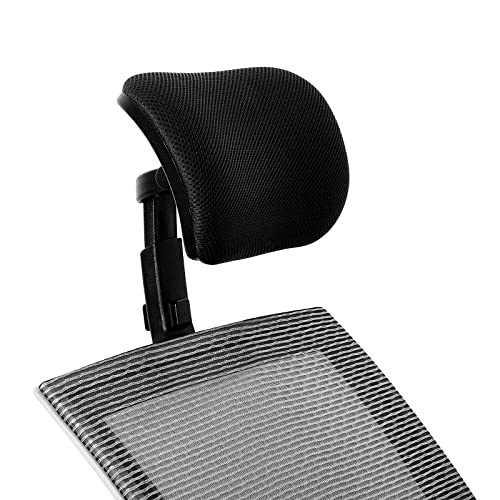 Juexica Chair Headrest Attachment Chair Adjustable Headrest Black Mesh Nylon Frame Head Rest Head Support Cushion Head Elastic Sponge Pillow for Desk Chair, 1.8 x 10 x 5.5 Inch (Screw Style)