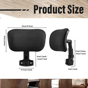 Juexica Chair Headrest Attachment Chair Adjustable Headrest Black Mesh Nylon Frame Head Rest Head Support Cushion Head Elastic Sponge Pillow for Desk Chair, 1.8 x 10 x 5.5 Inch (Screw Style)