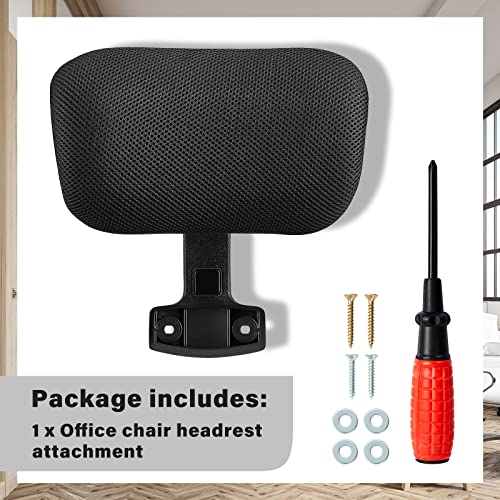 Juexica Chair Headrest Attachment Chair Adjustable Headrest Black Mesh Nylon Frame Head Rest Head Support Cushion Head Elastic Sponge Pillow for Desk Chair, 1.8 x 10 x 5.5 Inch (Screw Style)