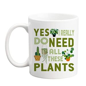 qsavet plant mug gifts for plant lover, plants mug, plant tea cup, plant mom plant lady present, plant themed cactus succulent gift for women men mom girls christmas birthday 11oz novelty coffee mug
