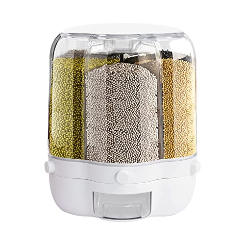 360° Rotatable Cereal Dispenser, One-Click Rice Output, Visible Round Multigrain Tank Cup Dry Rice Container Food Dispenser Sealed Grains Cans Grain Storage Tank for Storage Small Beans(Style 5)