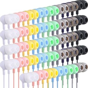 macarrie 20 pack kids earbuds bulk 3.5 mm in-ear earphones wired earphones without mic headphones for school classroom students kids adults gifts (multicolor)