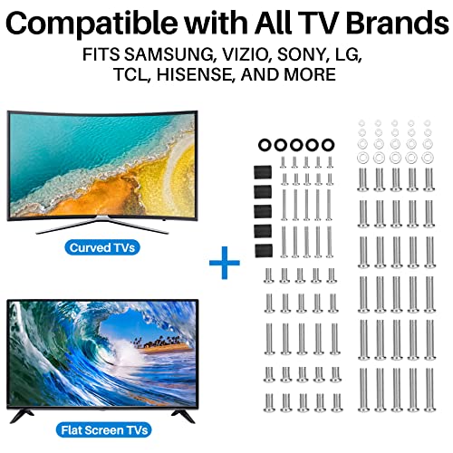 Universal TV Mount Screws, Stainless Steel TV Mounting Hardware Kit Includes M4 M5 M6 M8 TV Bolts, Washers, and Spacers, Fit All Flat and Curved Screen TVs up to 80 inches (105 pcs)