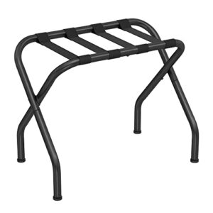 songmics luggage rack for guest room, suitcase stand, foldable steel frame, for hotel, bedroom, holds up to 110 lb, 27.2 x 15 x 20.5 inches, black urlr001b01v1